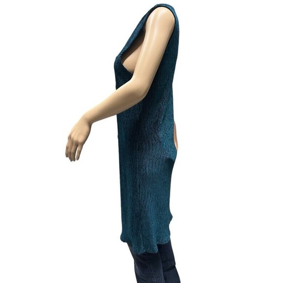 Earthbound Trading Teal Sleeveless Velour Long Open Front Vest Medium NWT - Picture 2 of 8